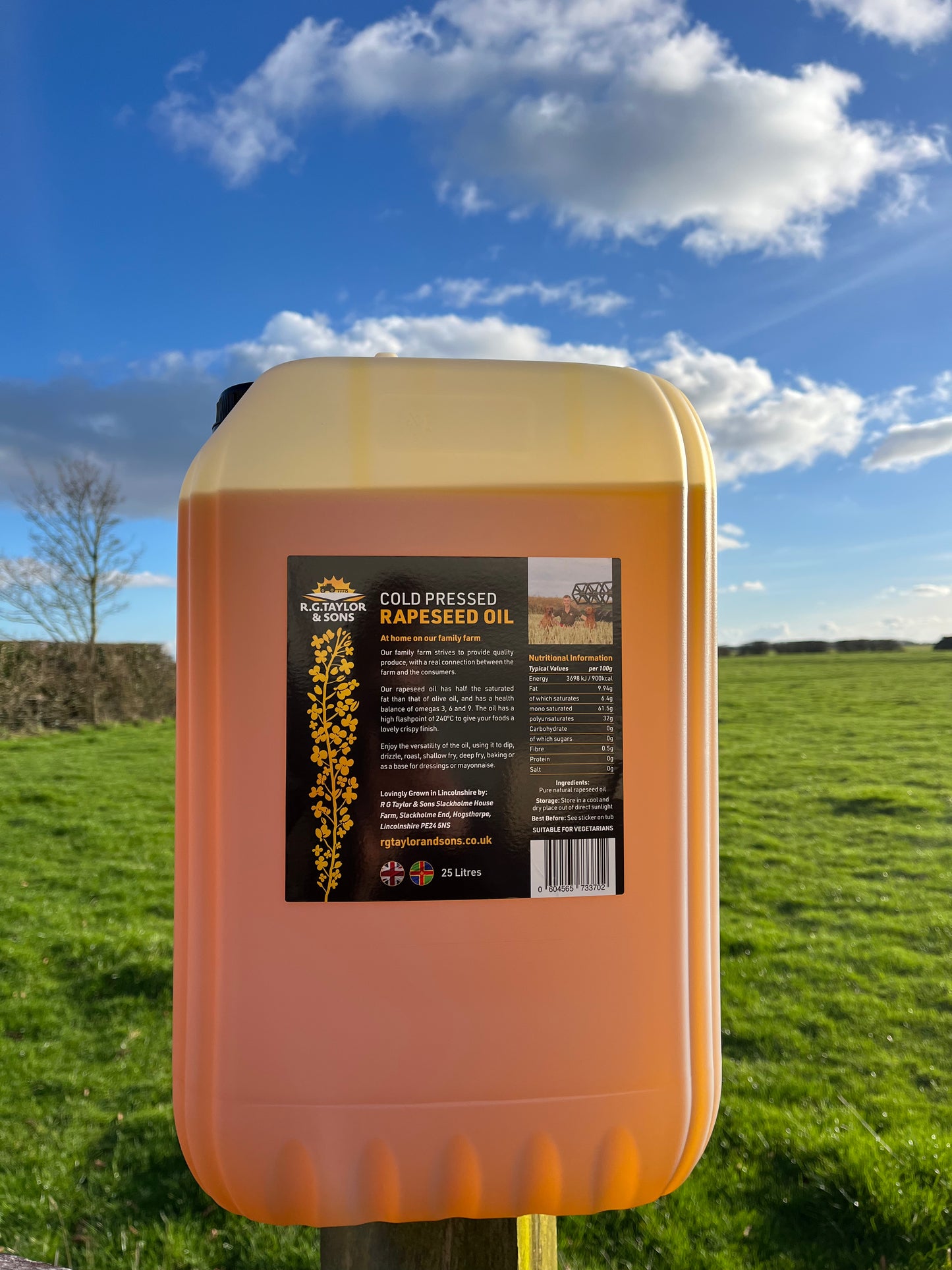 25ltr Cold Pressed Rapeseed Oil